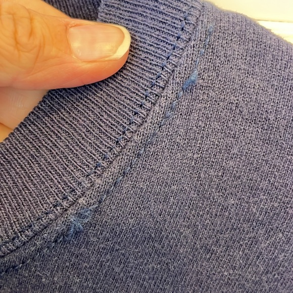 Jerzees Vintage Super Sweats Dark Blue Golf Sweater - Picture 5 of 5